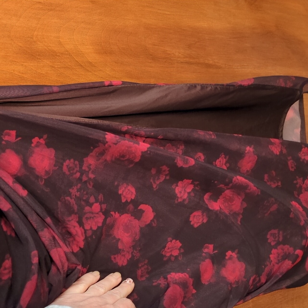 ❤️🌹Abercrombie And Fitch Long-Sleeve Mesh Asymmetrical Draped Maxi Dress Size S - Picture 4 of 11